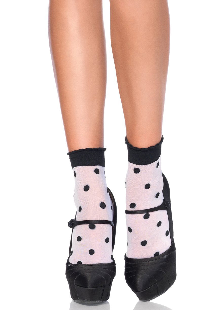 Spots & Dots Anklet Socks - Black/White