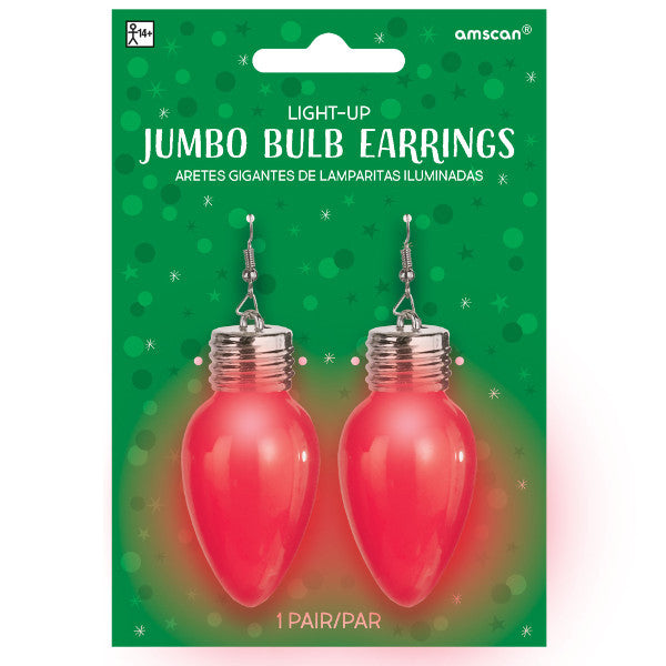 Jumbo Bulb Earrings: Red