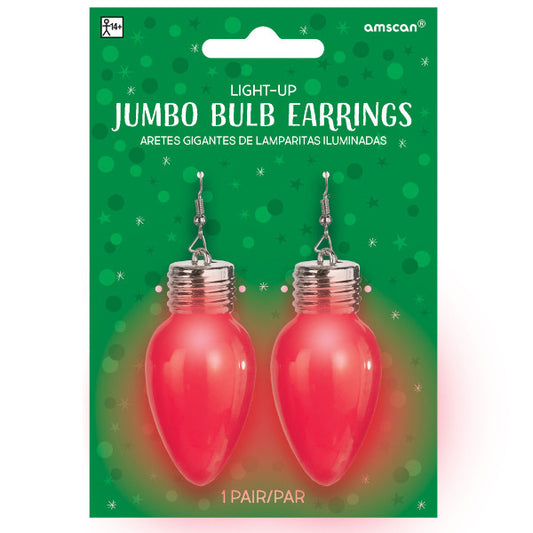 Jumbo Bulb Earrings: Red