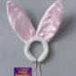 Satin Plush Bunny Ears: White