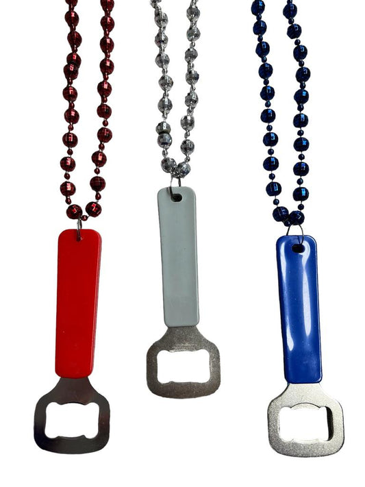 Novelty Beads - 36" Patriotic Beer Bottle Opener Beads