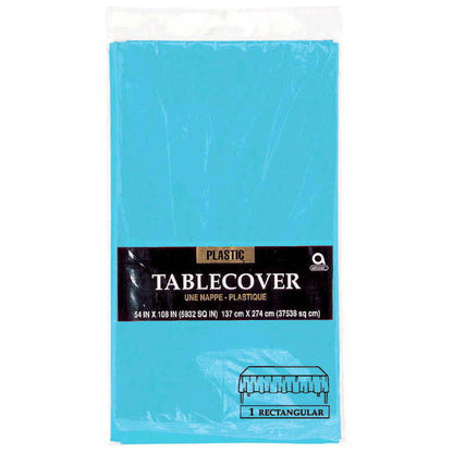 Plastic Table Cover: Rectangle - Caribbean Blue