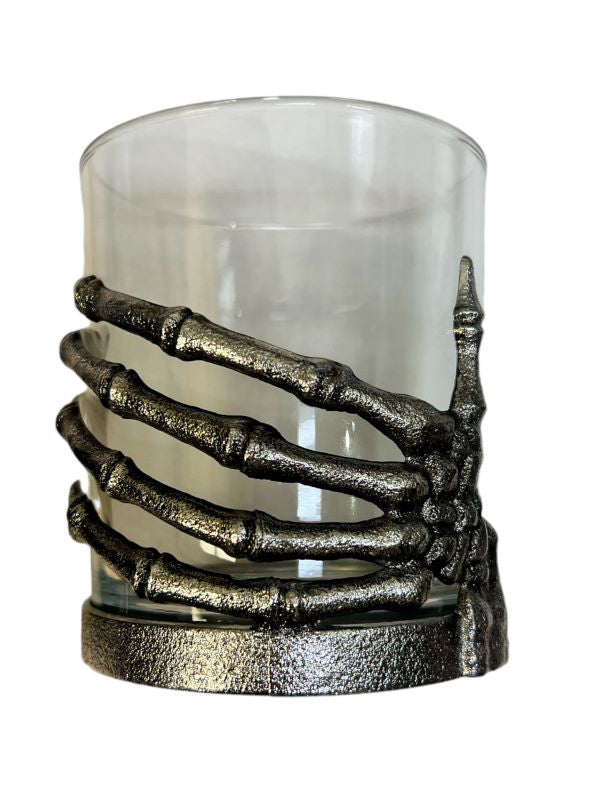Rocks Glass With Metal Hand Wrap