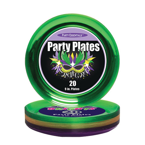 9" Party Plates: Mardi Gras (20ct.)