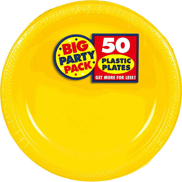 10" Plastic Plates (50ct.): Yellow