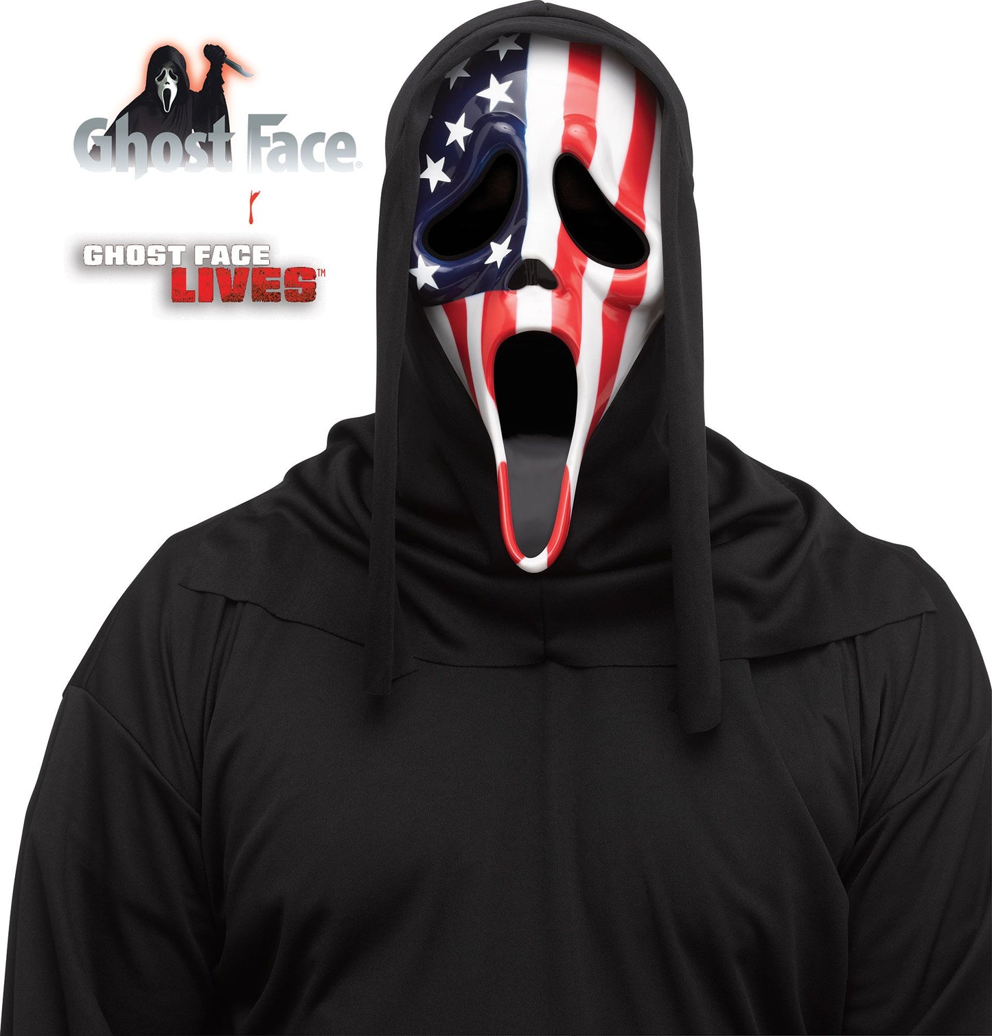 Ghost Face Mask With Shroud - 'Merica