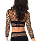 Mesh Crop Top & Bottoms: Black - O/S