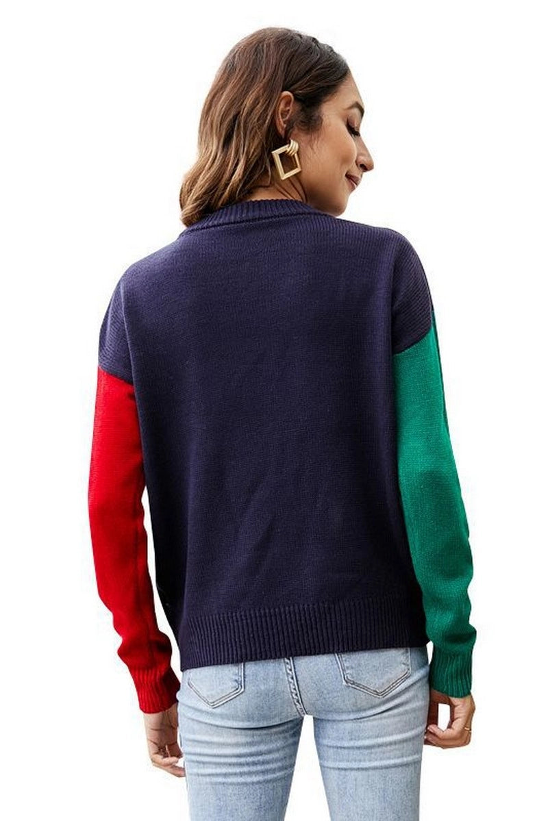 Snowflake Round Neck Pullover Christmas Sweater