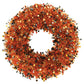 *17" Halloween Tinsel Wreath: Orange