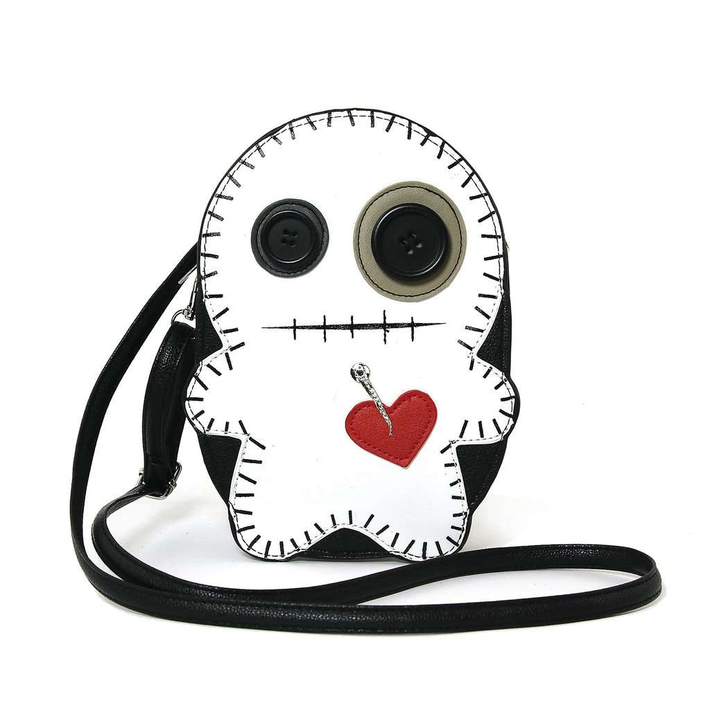 Crossbody Vinyl Bag: Sitiched Voodoo Doll