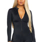 Long-Sleeve Romper w/ Zipper Front