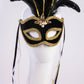 Venetian Mask w/ Feathers and Ribbons - Black