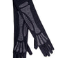 Rhinestone Bone Elbow Length Gloves - Black/Silver