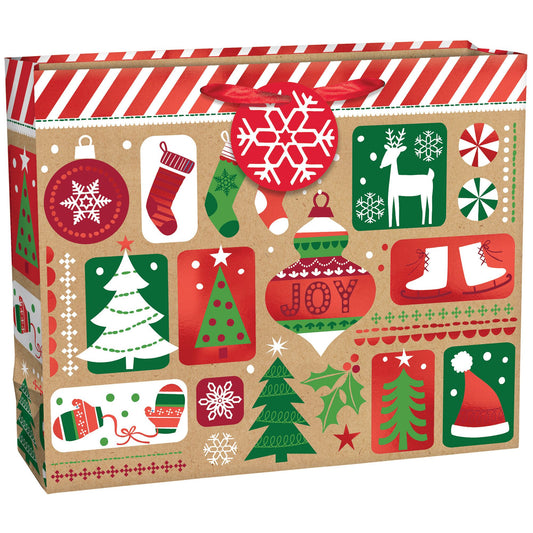 Festive Fun - Extra Large Horizontal Kraft Bag