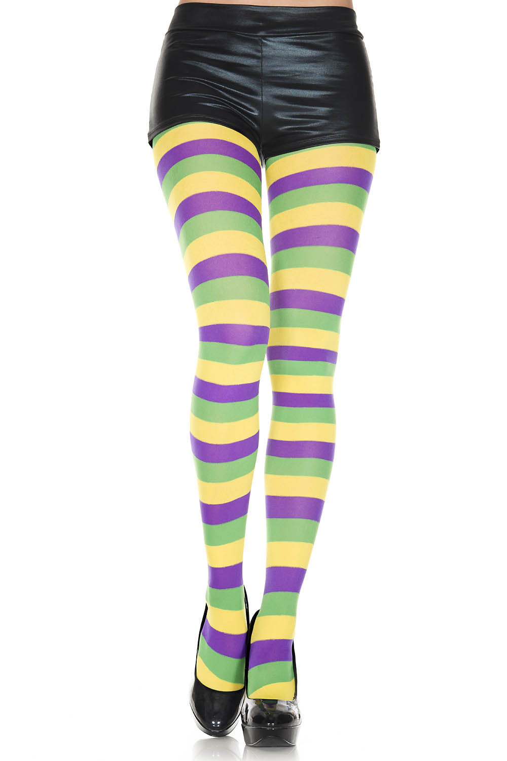 Mardi Gras Striped Tights