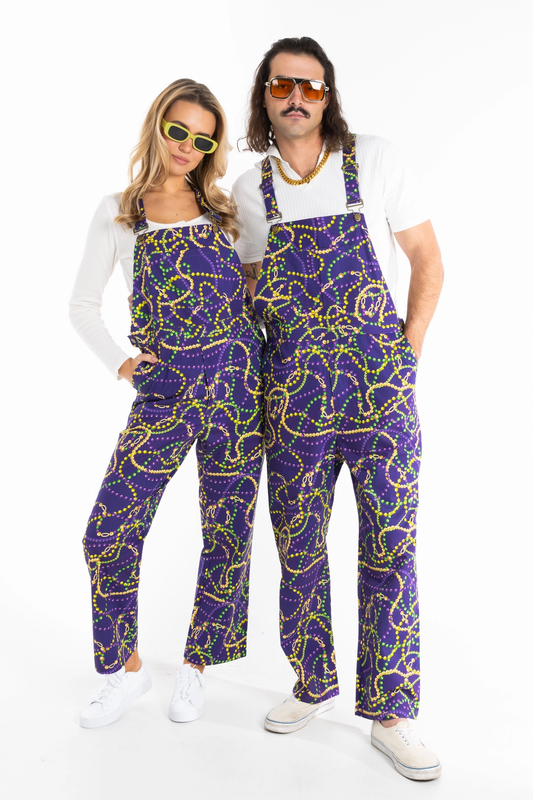 Mardi Gras Carnival Krew Beaded Overalls