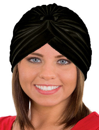 Vintage Pleated Turban - Black