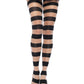 Sheer Striped Panthose - Black/Nude