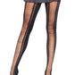 Faux Lace Up Tights - Black