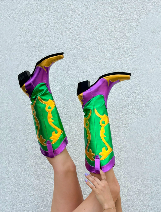 Mardi Gras Metallic Cowboy Boots