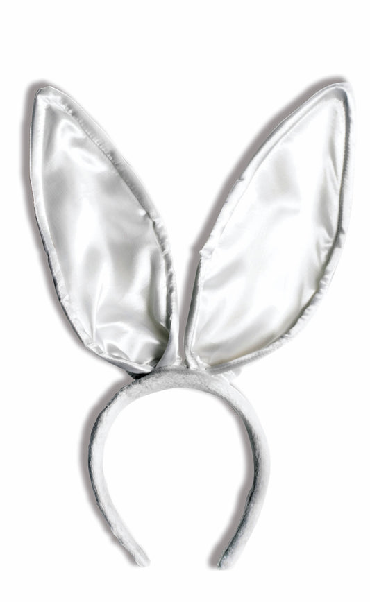 Deluxe Satin Bunny Ears: White