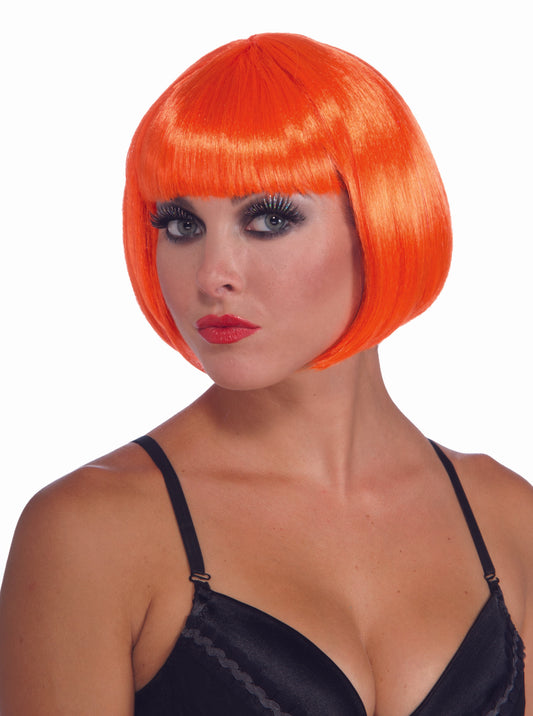 Adult Sassy Bob Wig: Neon Orange