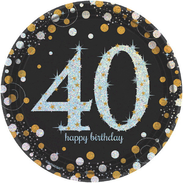 7" Plates - 40th Sparkling Celebration (8ct.)