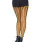 Rasta Striped Fishnet Tights - O/S