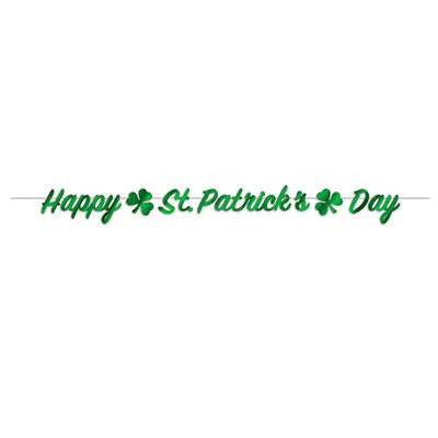 Foil "Happy St. Patrick's Day" Streamer (7¼"x7')