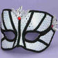 Carnival Half Mask w/ Black Trim: Silver (MJ-037)