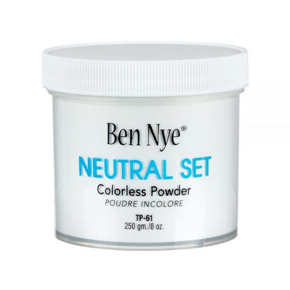 An 8oz bottle of Ben Nye Neutral Set Colorless Powder