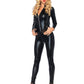 Wetlook Catsuit w/ Zipper Front