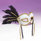 Venetian Mask w/ Feathers and Ribbons - Black