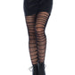 Double Layer Shredded Tights - Black