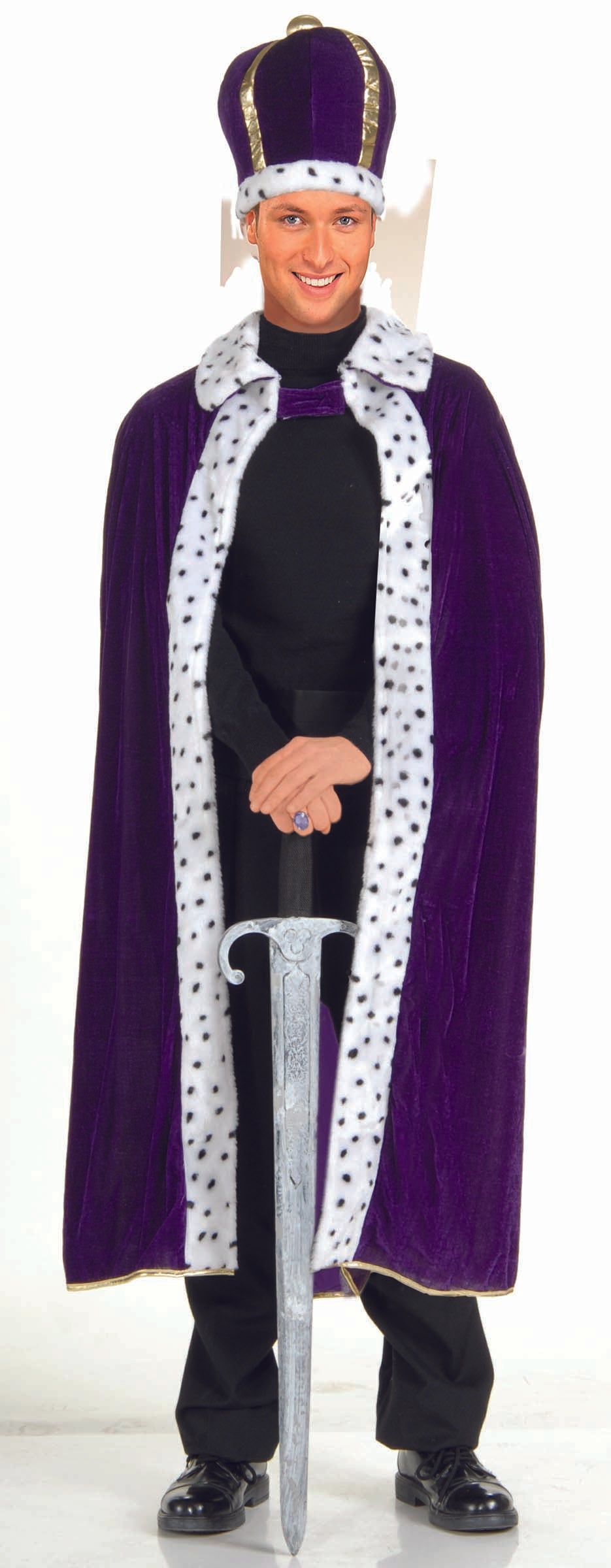 Adult King Robe & Crown Set: Purple - Standard