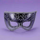 Venetian Half Mask: Black/Silver (MK-192)