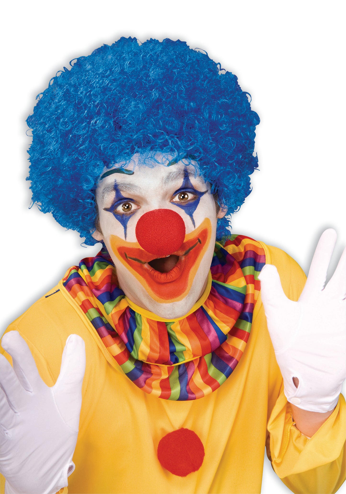 Adult Clown Afro Wig: Blue