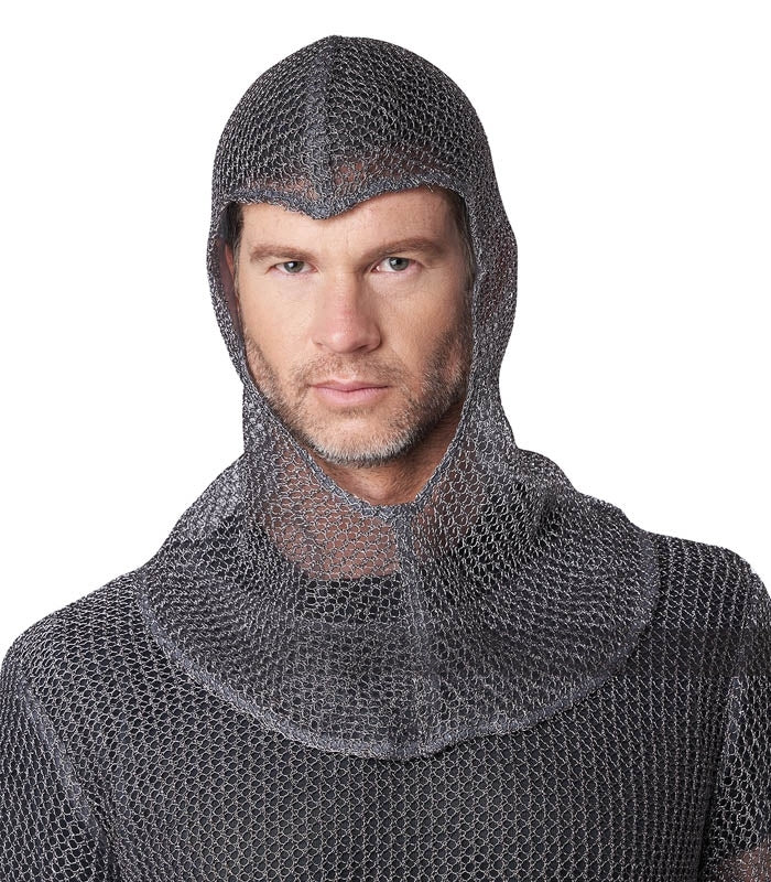 Unisex Metallic Knit Chainmail Tunic & Cowl