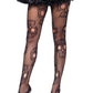 Sugar Skull Net Pantyhose - Black