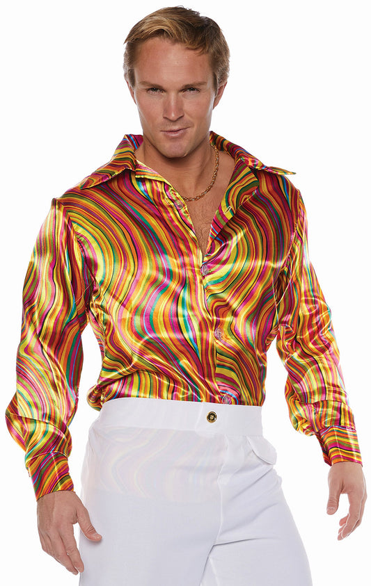 70's Disco Shirt: Bright Swirls