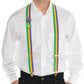 Suspenders: Mardi Gras w/ Button