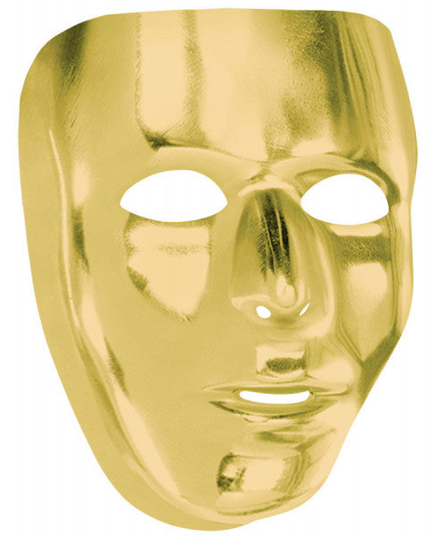 Full Plastic Face Mask - Gold