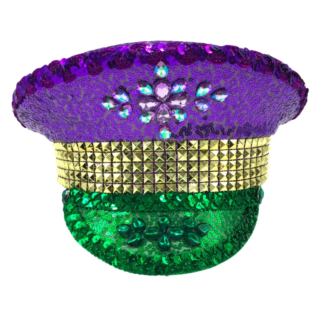 Bedazzled Mardi Gras Captain Hat - PGG