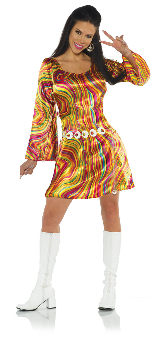 70's Swirls Disco Chick Dress