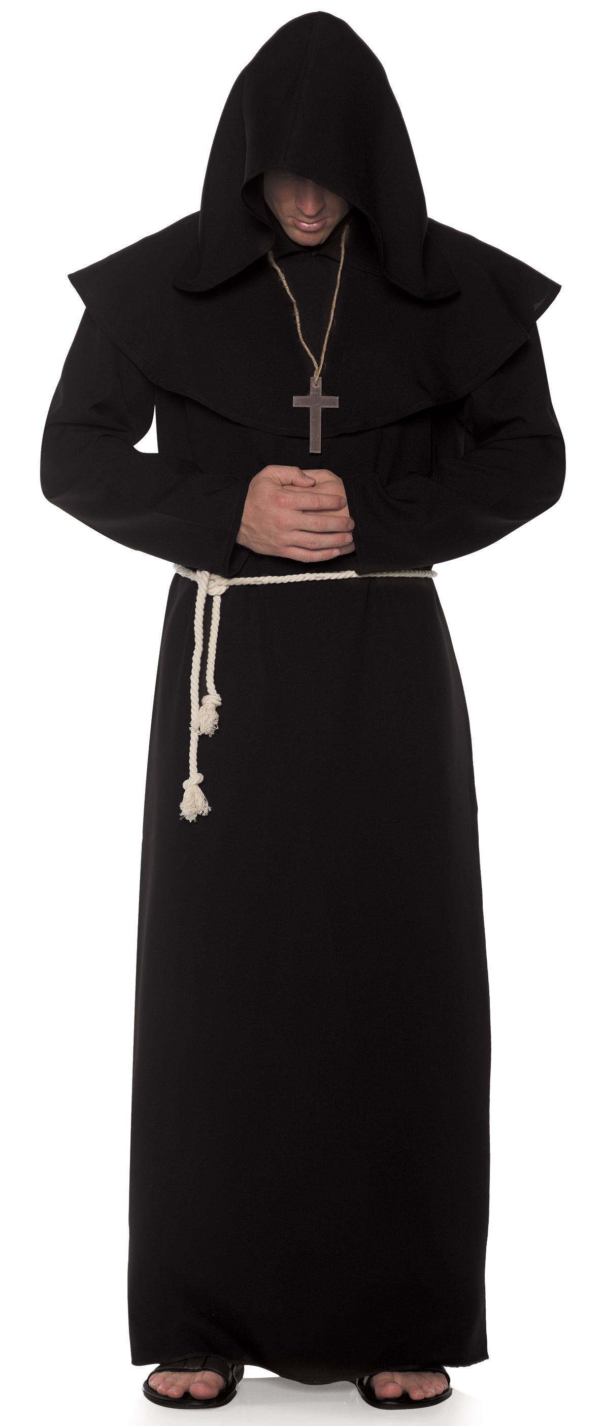 Men's Adult Black Monk Robe In Plus Size (XXL – Johnnie Brocks
