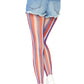 Americana Striped Fishnet Tights - O/S