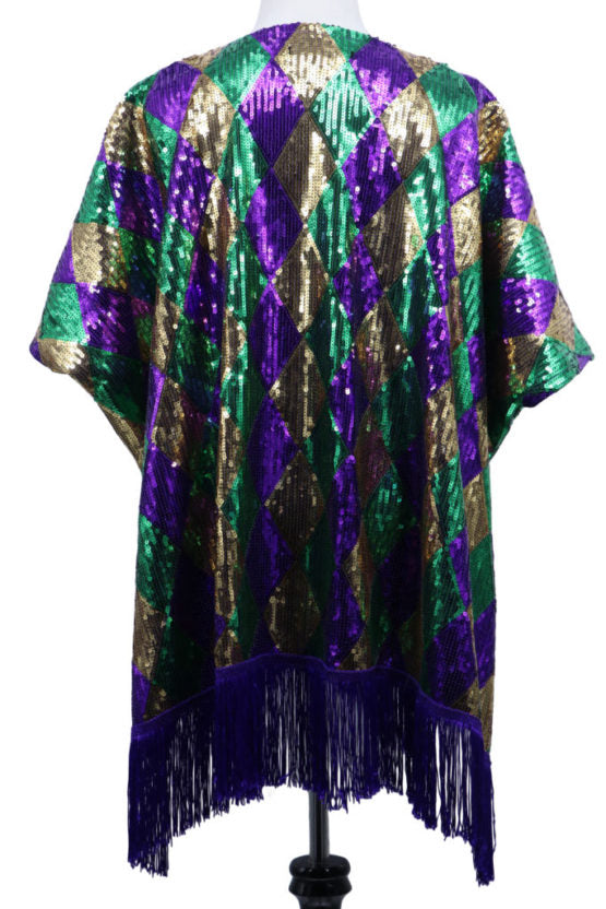 Sequin Duster Jacket: Mardi Gras - O/S