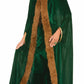 Women's Faux Fur Trimmed Cape: Green