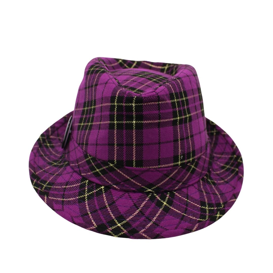 Purple Mardi Gras Plaid Fedora