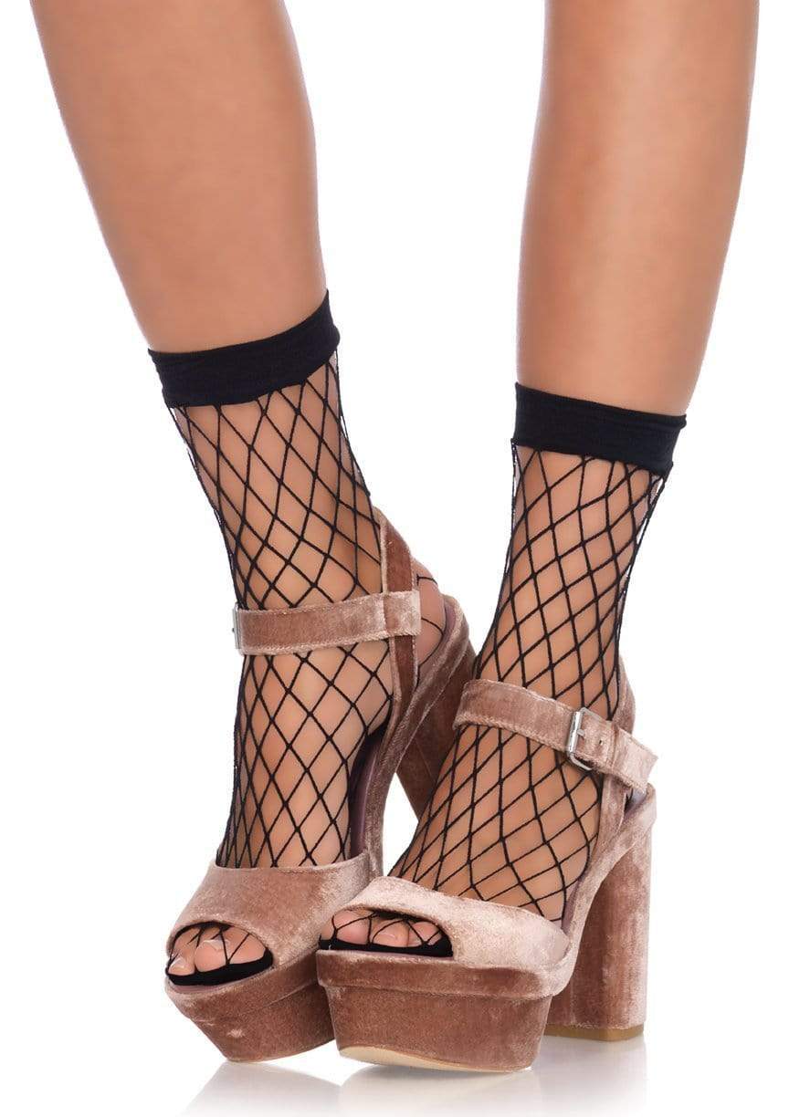 Diamond Net Anklets: Black